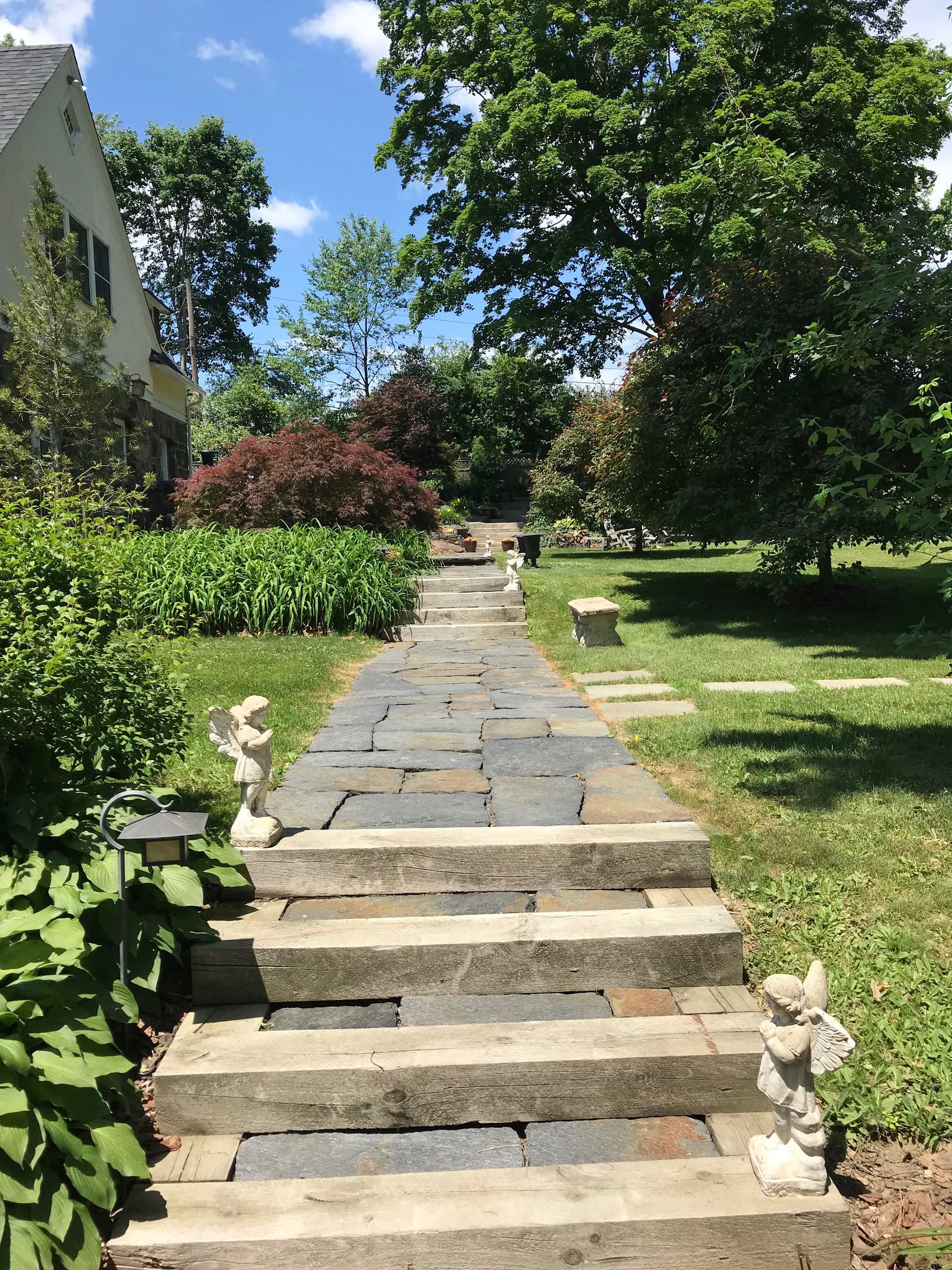 Stone garden staircase